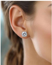 Diamond stud earrings